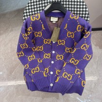 Gucci New Classic GG Letter Jacquard V-neck Cardigan Coat