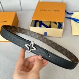 Louis Vuitton Women's Fashion Embossed Double sided Leather Belt 30MM