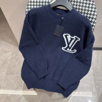 Louis Vuitton New Couple Color blocked Logo Jacquard Sweater Knitted Sweater