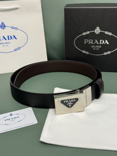 Prada Classic Luxury Double Sided Belt 34MM