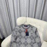Louis Vuitton Classic Versatile Diamond Pattern Cashmere Sweater Knitted Sweater
