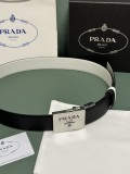 Prada Classic Luxury Double Sided Leather Belt 34MM