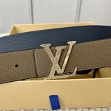 Louis Vuitton Classic Casual Lychee Pattern Belt 40MM