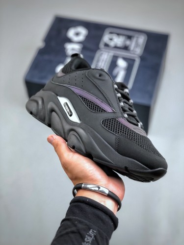 Dior B22 Reflective Black Unisex Sneakers Classic Casual Shoes
