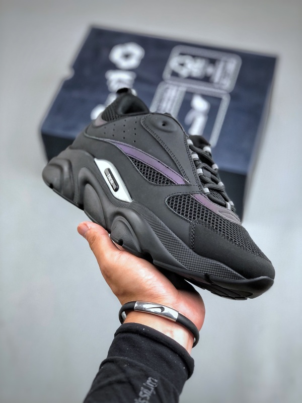 Dior B22 Reflective Black Unisex Sneakers Classic Casual Shoes