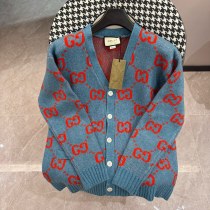 Gucci Unisex Classic Double G Jacquard V-neck Cardigan Coat