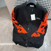 Givenchy Fashion Color Contrast Splicing Shoulder Down Knitted Cardigan