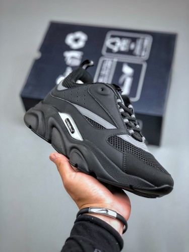 Dior B22 Black Silver Unisex Sneakers Classic Casual Shoes