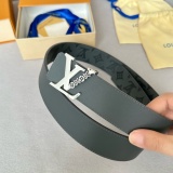 Louis Vuitton Classic Casual Embossed Double Sided Leather Belt 40MM