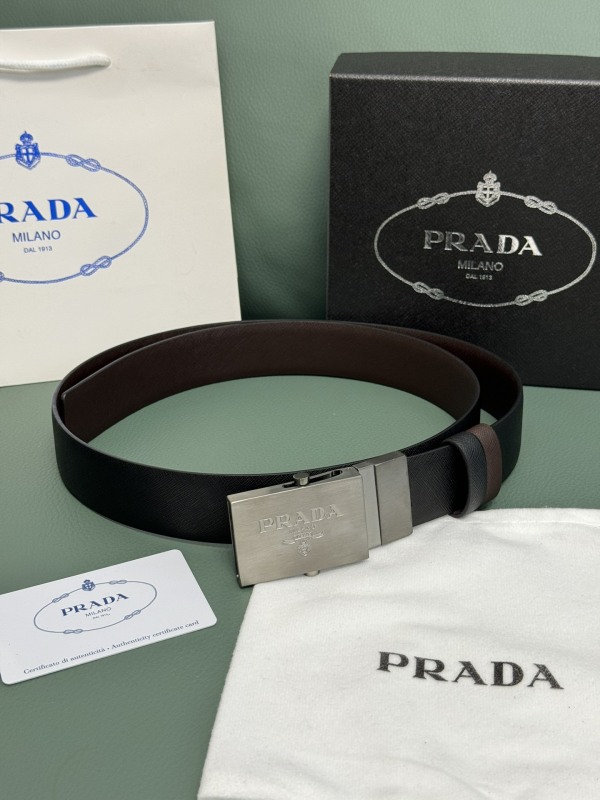 Prada Classic Luxury Double Sided Belt 34MM