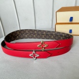 Louis Vuitton Women's Fashion Embossed Double sided Leather Belt 30MM