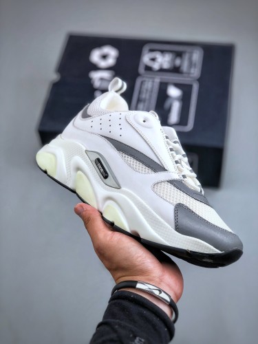 Dior B22 White Silver Unisex Sneakers Classic Casual Shoes