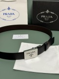 Prada Classic Luxury Double Sided Leather Belt 34MM