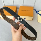 Louis Vuitton Women's Fashion Embossed Double sided Leather Belt 30MM