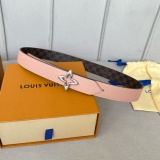 Louis Vuitton Women's Fashion Embossed Double sided Leather Belt 30MM