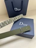 Dior Classic Dark Grey Oblique Printed Double Sided Belt 35MM