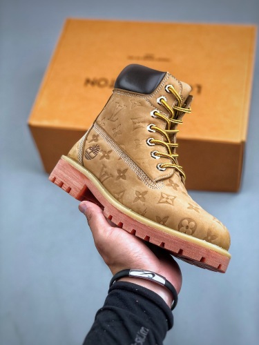 Louis Vuitton x Timberland 6 Pharrell Williams Ankle Boots Wheat Monogram