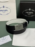 Prada Classic Luxury Double Sided Leather Belt 34MM
