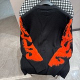 Givenchy Fashion Color Contrast Splicing Shoulder Down Knitted Cardigan