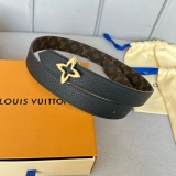Louis Vuitton Women's Fashion Embossed Double sided Leather Belt 30MM