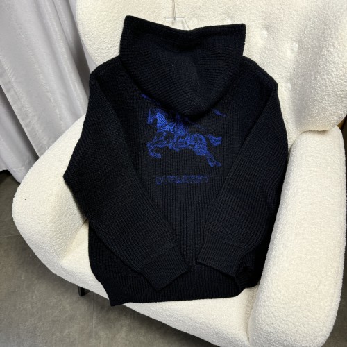 Burberry New Embroidered Equestrian Knight Logo Hooded Knitted Sweater