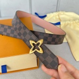 Louis Vuitton Women's Fashion Embossed Double sided Leather Belt 30MM
