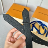Louis Vuitton Women's Fashion Embossed Double sided Leather Belt 30MM