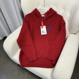 Burberry New Embroidered Equestrian Knight Logo Hooded Knitted Sweater