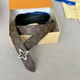 Louis Vuitton Women's Fashion Embossed Double sided Leather Belt 30MM