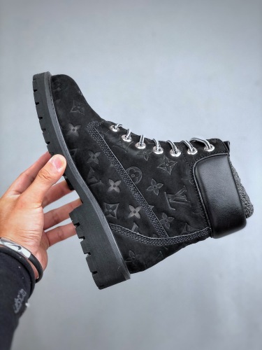 Louis Vuitton x Timberland 6 Pharrell Williams Ankle Boots Black Monogram