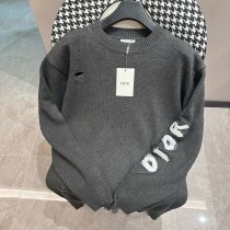 Dior Classic Logo Embroidery Ripped Sweatshirt Fashion Casual Pullover Long Sleeve