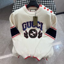 Gucci Unisex Classic Color Contrast Splicing Round Neck Knitted Sweater