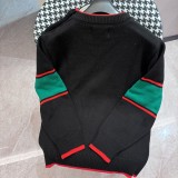 Gucci Unisex Classic Color Contrast Splicing Round Neck Knitted Sweater
