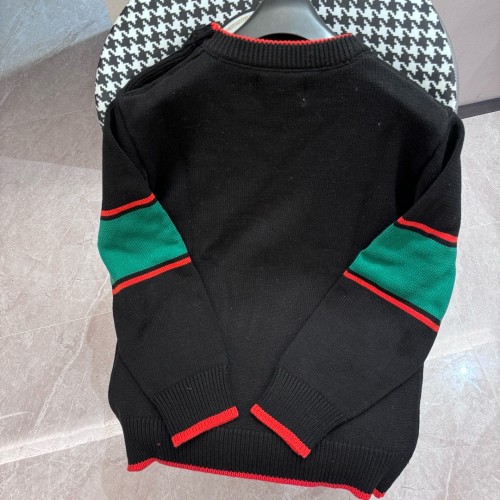 Gucci Unisex Classic Color Contrast Splicing Round Neck Knitted Sweater