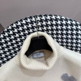 Ami Classic Color Contrasting Love High Collar Sweater