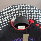 Gucci Unisex Classic Color Contrast Splicing Round Neck Knitted Sweater
