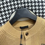 Prada New Triangle Embroidered Logo Wool Blended Cardigan Sweater