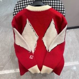 Dior New Couple Geometric Elements Round Neck Sweater