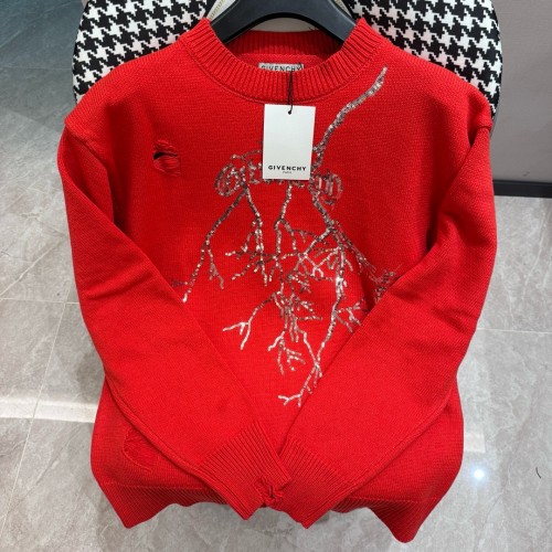 Givenchy Fashion Bead Flash Round Neck Knitted Hoodie