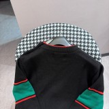 Gucci Unisex Classic Color Contrast Splicing Round Neck Knitted Sweater