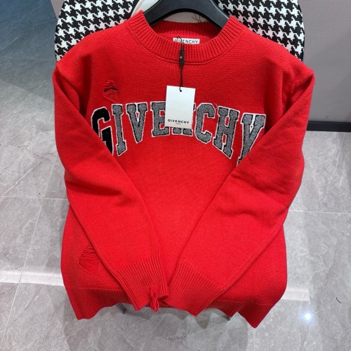 Givenchy Classic Towel Embroidered Logo Round Neck Knitted Sweatshirt
