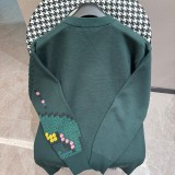Louis Vuitton Unisex Fashion Contrast Flying Dragon Round Neck Sweater