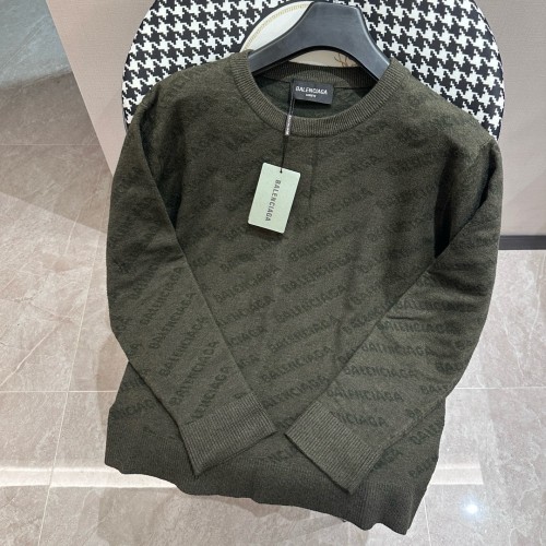 Balenciaga Couple Classic Logo Jacquard Wool Knitted Sweater Sweater