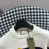 Gucci New Retro Interlocking Double G Flame Letter Towel Embroidered Logo Round Neck Sweater