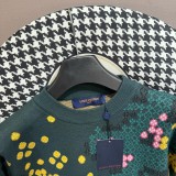 Louis Vuitton Unisex Fashion Contrast Flying Dragon Round Neck Sweater