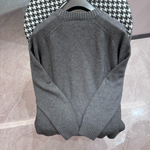 Dior Fashion Couple Shoulder Chain Round Neck Knitted Sweater