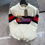 Gucci New Retro Interlocking Double G Flame Letter Towel Embroidered Logo Round Neck Sweater