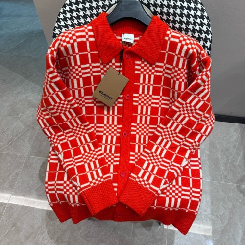 Burberry Classic Grid Embroidery Logo Collar Wool Coat