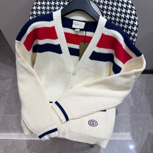 Gucci Classic Striped V-neck Knitted Cardigan