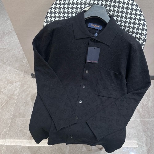 Louis Vuitton New Trendy Hollow Jacquard Collar Knitted Shirt